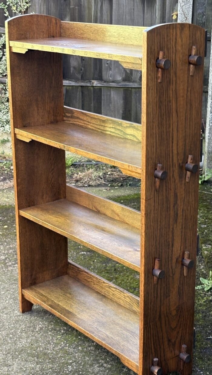 Antique Arts & Crafts Solid Oak Bookcase - Image 3