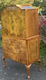 Superb Walnut Art Deco Tallboy Cabinet - Image 3