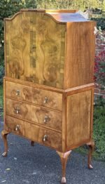 Superb Walnut Art Deco Tallboy Cabinet - Image 4