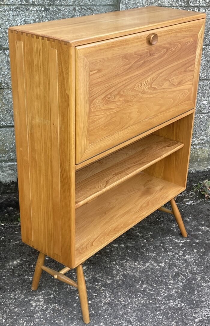 RARE MINT ERCOL BESPOKE WRITING BUREAU DESK CABINET BOOKCASE - Image 2