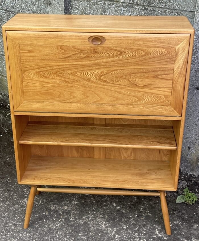 RARE MINT ERCOL BESPOKE WRITING BUREAU DESK CABINET BOOKCASE - Image 5