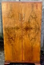 QUALITY WALNUT ART DECO TALLBOY COMPACTUM WARDROBE