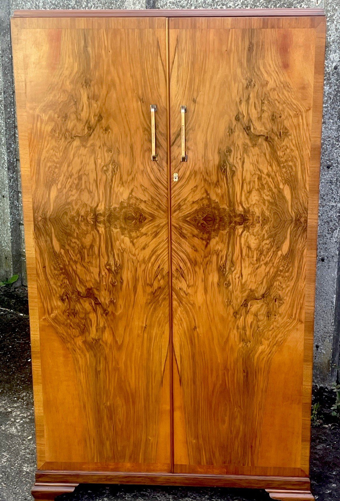 s-l1600-847.jpg QUALITY WALNUT ART DECO TALLBOY COMPACTUM WARDROBE - Image 1