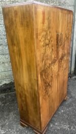 QUALITY WALNUT ART DECO TALLBOY COMPACTUM WARDROBE - Image 3