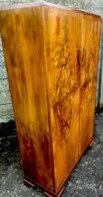 QUALITY WALNUT ART DECO TALLBOY COMPACTUM WARDROBE - Image 4