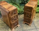 SUPERB PAIR OF ART DECO WALNUT BEDSIDE CHESTS