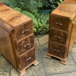 SUPERB PAIR OF ART DECO WALNUT BEDSIDE CHESTS