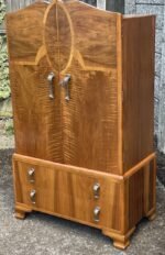 Art Deco Walnut Tallboy Cabinet