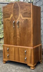 Art Deco Walnut Tallboy Cabinet - Image 2