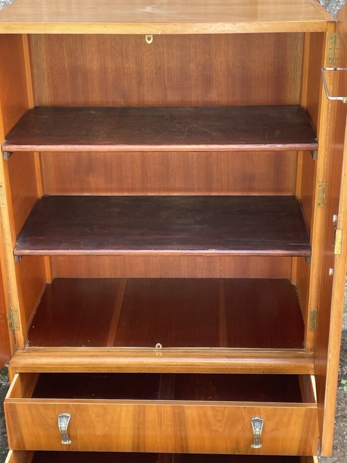 Art Deco Walnut Tallboy Cabinet - Image 4