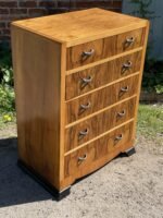 Superb Walnut Art Deco Chest of Drawers - Image 3