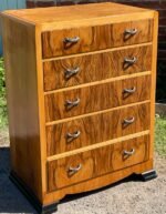 Superb Walnut Art Deco Chest of Drawers - Image 4