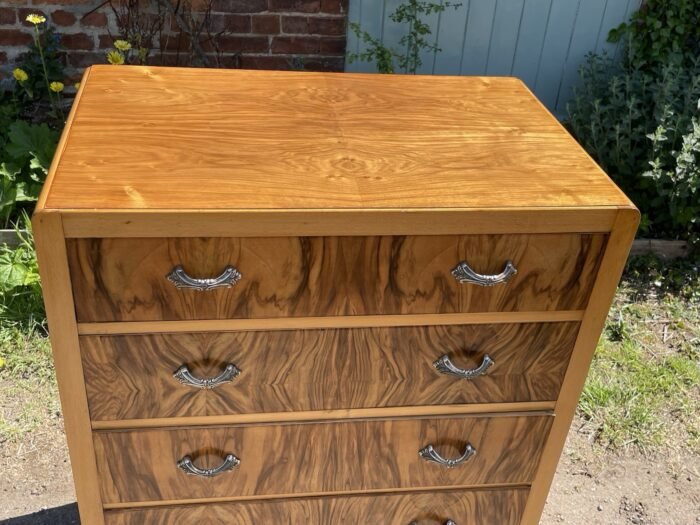 Superb Walnut Art Deco Chest of Drawers - Image 5