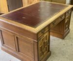 Victorian Arts & Crafts Oak Partners Desk - Image 3
