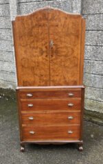 Walnut Art Deco Tallboy Cabinet - Image 3