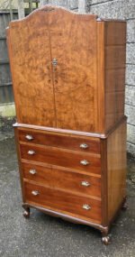 Walnut Art Deco Tallboy Cabinet - Image 4