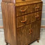 Superb Art Deco Walnut Tallboy Cabinet
