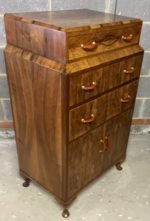 Superb Art Deco Walnut Tallboy Cabinet - Image 3