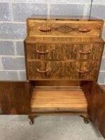 Superb Art Deco Walnut Tallboy Cabinet - Image 4