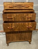 Superb Art Deco Walnut Tallboy Cabinet - Image 5