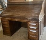 Rare Victorian Arts & Crafts Cutler Oak Roll Top Desk