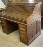 Rare Victorian Arts & Crafts Cutler Oak Roll Top Desk - Image 2
